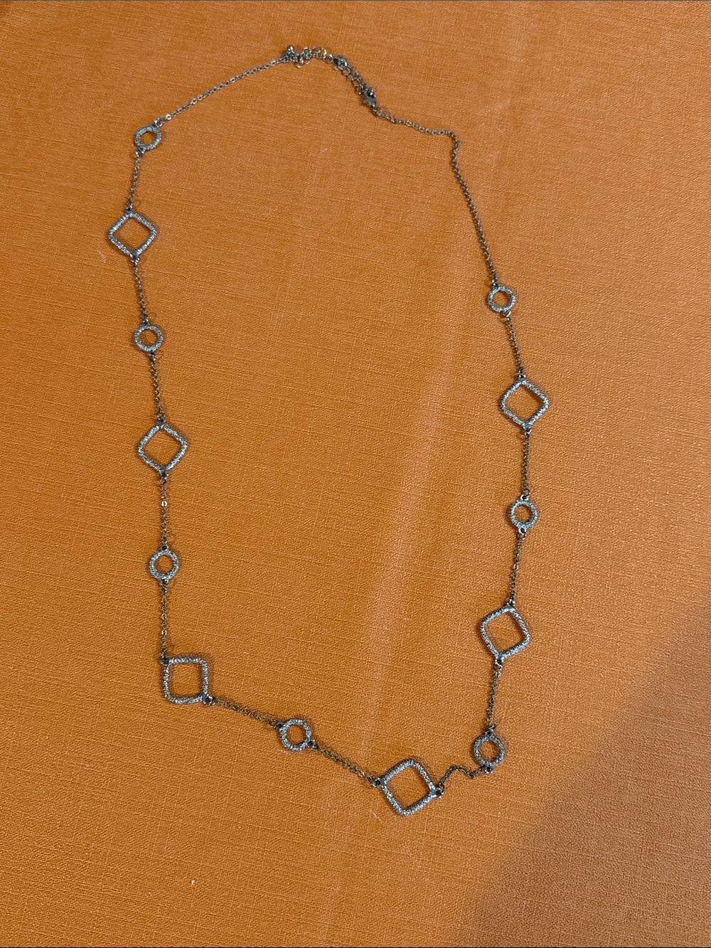 Silver Geometric Link Necklace - Women's Jewelry